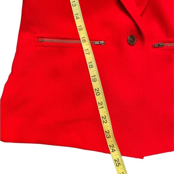 Trouvé Blazer Long Sleeves Womens S Red Single Fitted Breasted Stretch - Picture 11 of 14
